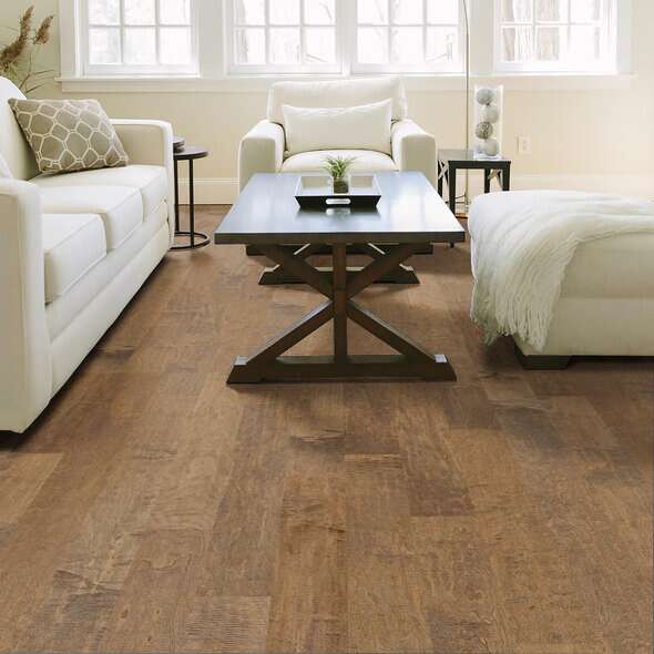 Light, natural tones and visible knots and splits create an unrefined look that illustrates the beauty of wood’s imperfection. Reflections Ash is part of the REPEL Collection with Splash-Proof Technology that guards against splashes and spills 2x better than untreated hardwood. It also features superior dent resistance and ScufResistⓇ Platinum finish to guard against scuffs.