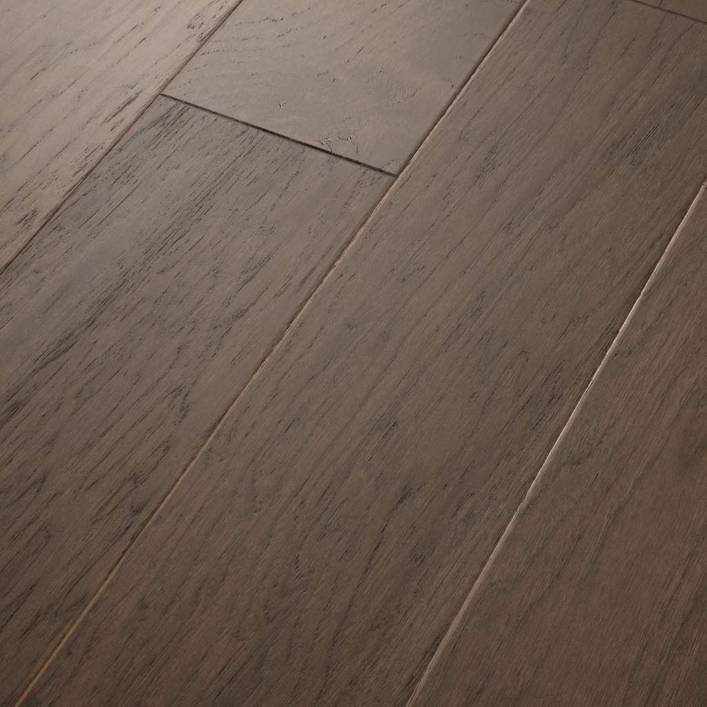 Subtle wirebrushing lets the natural beauty of hickory shine through with High Plains 6 3/8 Hardwood from Shaw Floors.